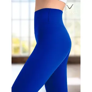 Shorts de cyclisme côtelés pour femmes de haute qualité avec taille élastique haute, shorts en tricot bleu sportifs adaptés au cyclisme pour les vêtements de sport - Product Image 5