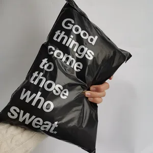 Biodegradable Matte Black Poly Mailer Clothing Packaging Mailing Bag Customized Logo Plastic Shipping Bags for Small Business - Product Image 2