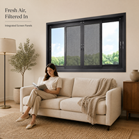 Fenêtre à battant horizontale simple en alliage d'aluminium américain, fixe, anti-ouragan, certifiée Energy Star, pour villa, salon, anti-insectes