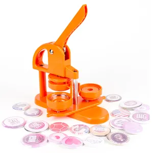 New All-In-One Rotary Installation-Free Button Maker 1 Inch Pin Badge Maker Orange 25mm Factory Discount JUNMAO