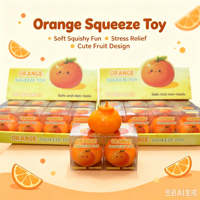 Jouet de simulation d'orange à presser, doux et moelleux, design réaliste en forme de fruit, jouet anti-stress et de décompression pour enfants