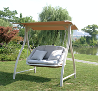 Balançoire de jardin de qualité chaise 2 places hamac plage patio balançoire avec bande de LED solaire