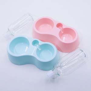 Distributeur d'eau double bol rond populaire pour chats et chiens, remplissage automatique, fournitures antidérapantes pour animaux de compagnie - Product Image 1