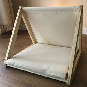 מקורה חיות מחמד ריהוט מודרני אוהל רך משולש עץ יוקרה כלב חתול מיטת בית - Product Image 3