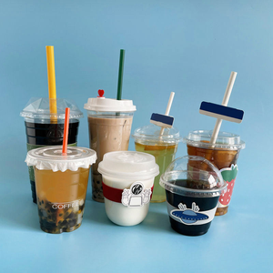 Gobelets en plastique jetables à paroi simple certifiés CE avec logo personnalisé, 360 ml, 4200 ml, 500 ml, transparents, pour boissons froides, gobelets à thé Boba en PET avec couvercles - Product Image 3