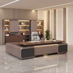Muebles de oficina en forma de L únicos de lujo italiano de alta calidad, escritorios de oficina ejecutivos de madera, mesa de oficina Boss para dos socios - Product Image 4