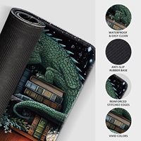 Tapis de souris XXL surdimensionné à motif floral personnalisé, imperméable, antidérapant, avec bordure renforcée