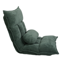 Fauteuil inclinable en forme de pouf vert avec positionnement flexible et housse douce, siège confortable pour coin jeux, salle de jeux, bureau