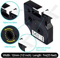 Dymo — ruban d'étiquettes pour dymo d1, cassette, 45010 45011 45012 45013 45014, blanche, compatible, 45015 gratuit échantillon