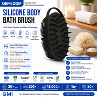 Brosse de bain exfoliante en silicone double face, brosse de massage pour le corps, brosse de douche, séchage rapide, hygiénique pour les peaux sensibles