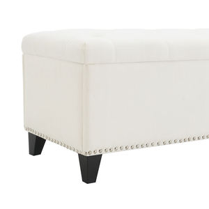 Modern Midcentury Storage Ottoman Bench Home <b>Stool</b> with Fabric Upholstery for Entry Living Room <b>Bedroom</b> Furniture - Product Image 6