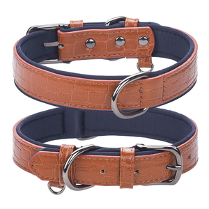 Accesorio de cuero para mascotas Collar de perro de cuero PU con estampado de cocodrilo moderno - Product Image 2