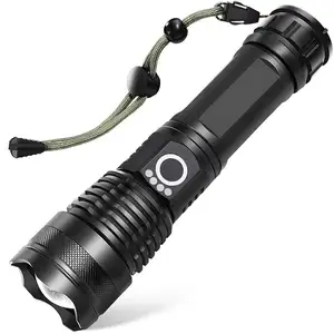 Factory Waterproof Aluminum alloy XHP50.2 Zoom Torch P50 USB Rechargeable 1500 Lumen High Power XHP50 Led Flashlight With 26650