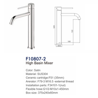 Robinet de lavabo en laiton monté sur pont FRAP Robinet d'eau chaude et froide fini pour lavage à la main