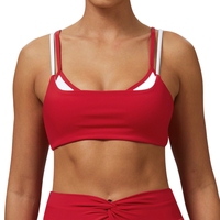 Soutien-gorge de yoga Sense à double bretelle avec coussinets, fines bretelles, couleur contrastante, dos élégant, sous-vêtement de sport pour femme