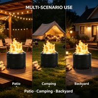 Grande Brasero d'extérieur sans fumée 49 cm, foyer à bois portable en acier pour jardin, patio, camping, feu de camp