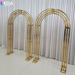 Fondo de flores de boda LEDA, soporte de arco de Metal, telón de fondo dorado, marco de acero inoxidable para fiesta de eventos - Product Image 5