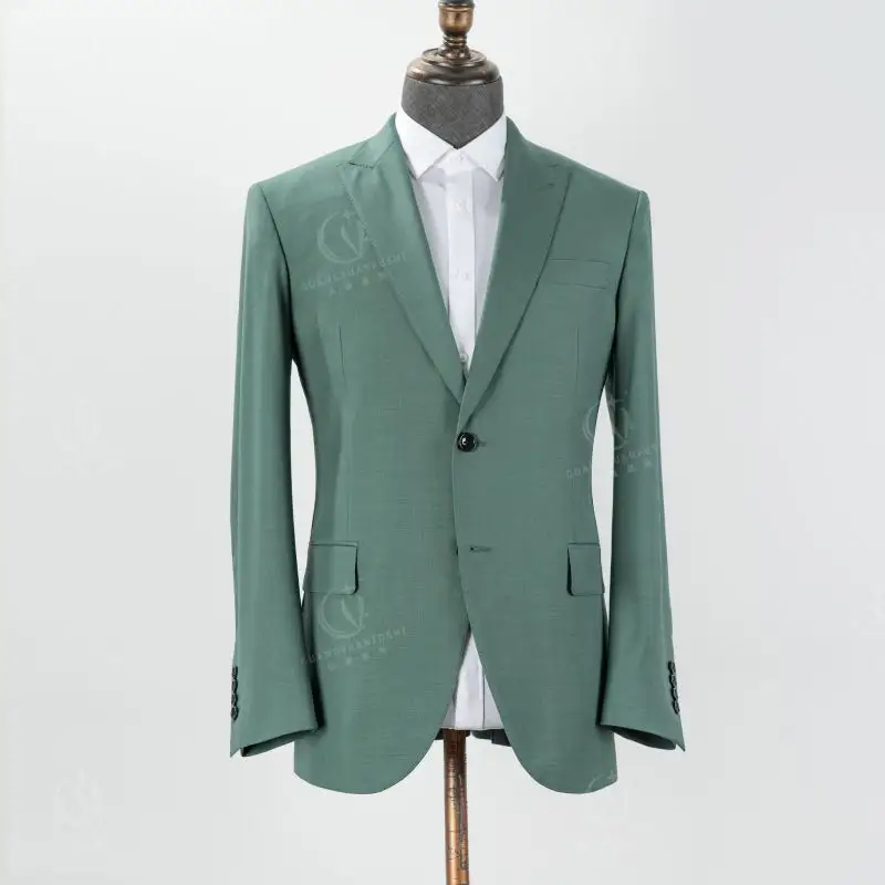 New Model Customization Classical Luxury Green Mens Summer Padded Blazer