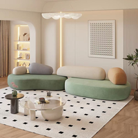 Luxuriöses Modernes Dreisitzer-Sofa-Set für Apartment-Wohnzimmer Umweltfreundlicher Stoff Holzbeine Komfortables & Langlebiges Design