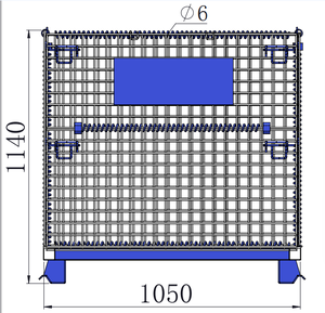 Conteneur de stockage en treillis métallique galvanisé pliable, grand conteneur en acier - Product Image 3