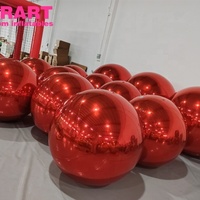 Boule miroir gonflable rouge pour décoration publicitaire Ballon miroir gonflable à prix d'usine pour l'affichage