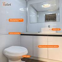 Remorque WC Mobile de Luxe Moderne, Toilettes Portables avec Espace Douche Intégré pour Mariages de Luxe et Cérémonies Extérieures à Grande Échelle