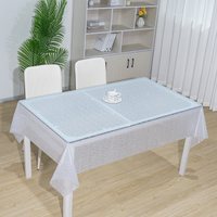 Nappe de table transparente réutilisable en PVC avec dentelle, résistante aux rayures et imperméable, pour table à manger et table basse
