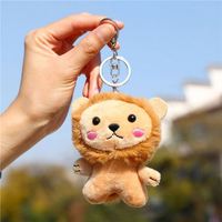 11cm mignon en peluche jaune Lion porte-clés dessin animé doux peluche poupée peluche jouets moelleux Lion porte-clés sac pendentif Peluche jouet