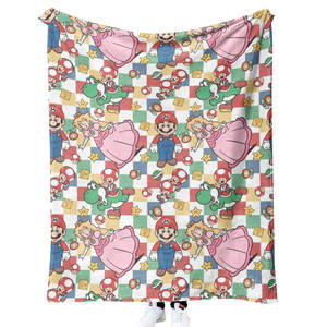 Vente en gros de couvertures en polaire personnalisées imprimées avec des dessins de Mario, couvertures douces en flanelle, édredons, jetés, couvertures, cadeaux pour enfants et adolescents - Product Image 5