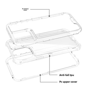 Étui de téléphone portable transparent 3-en-1 en TPU pour 17 Pro Max/16/15, <span class=keywords><strong>coque</strong></span> rigide antichoc <span class=keywords><strong>avec</strong></span> design pressé à chaud - Product Image 3