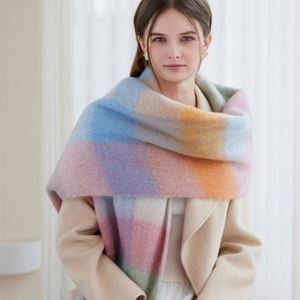 Écharpe longue en cachemire imitation pashmina à motif écossais, 50 couleurs en stock, vente en gros, châle chaud pour femme, hijab - Product Image 3