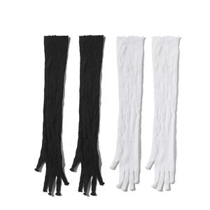HZS-25029 mode dentelle florale mariée gants femmes Vintage Nylon maille manches gants longs Sexy <span class=keywords><strong>noir</strong></span> résille plein doigt gants - Product Image 6