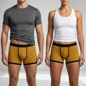 Ropa Interior Masculina Clásica de Algodón y Elastano, Altamente Elástica, Estilo Básico Unisex, Absorbente y Minimalista - Product Image 1