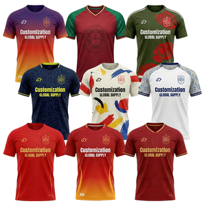 Maglie da Calcio Retrò Personalizzabili all'Ingrosso, Traspiranti, Unisex, Manica Corta, 2026 per Uniformi della Nazionale di Calcio del Portogallo - Product Image 1