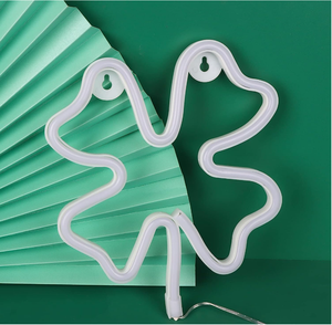 4-Blatt-Kleeblatt geformte grüne USB-Batterie betrieben Neonlicht Led Shamrock Leucht reklame für Wand St Patrick Room Party Dekoration - Product Image 3