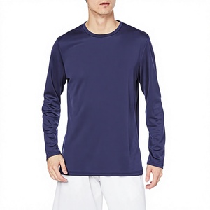 Camiseta de Manga Larga para Hombre, Color Azul Marino, Cuello Redondo, Secado Rápido, Poliéster, Corte Regular, Estilo Casual - Product Image 2