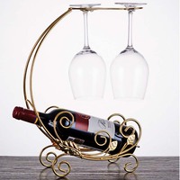 Casier à vin antique décoratif de table personnalisé porte-bouteille de bière champagne unique et support en verre