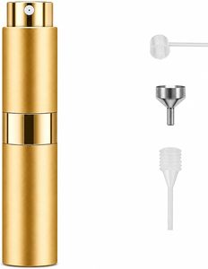 Portable <b>5ml</b> Fine Mist Glass Vial Slim Gold Atomizer with Pump Sprayer Travel-Friendly Fragrance <b>Bottle</b> Empty Scent Container - Product Image 1