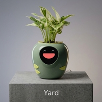 Pot de fleurs intelligent IA amélioré, robot animal de compagnie numérique interactif avec emojis et chat vocal, en plastique/ABS respirant, pour la maison/le bureau