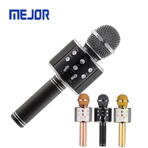 Home KTV Kids toy Blue tooth loudSpeaker WS858 Karaoke Wireless Microphone FM portable speakers