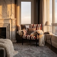 Fauteuil d'appoint moderne et minimaliste en tissu, chaise de loisirs compressée garnie d'éponge haute densité, pour chambre et appartement