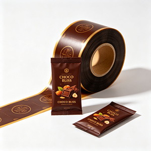 Rouleau d'étiquettes personnalisées en vinyle imperméable, autocollant adhésif brun, texture mate, étiquette d'emballage pour bouteille, sac - Product Image 4