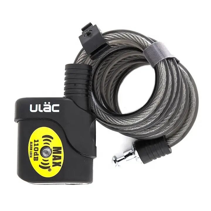 Hot Sale Steel 110db Loud Alarm Cable Lock For Bike Safety
