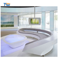 Meubles de luxe, design moderne, surface solide, nouveau bureau TV, meubles de studio de diffusion, table de bureau