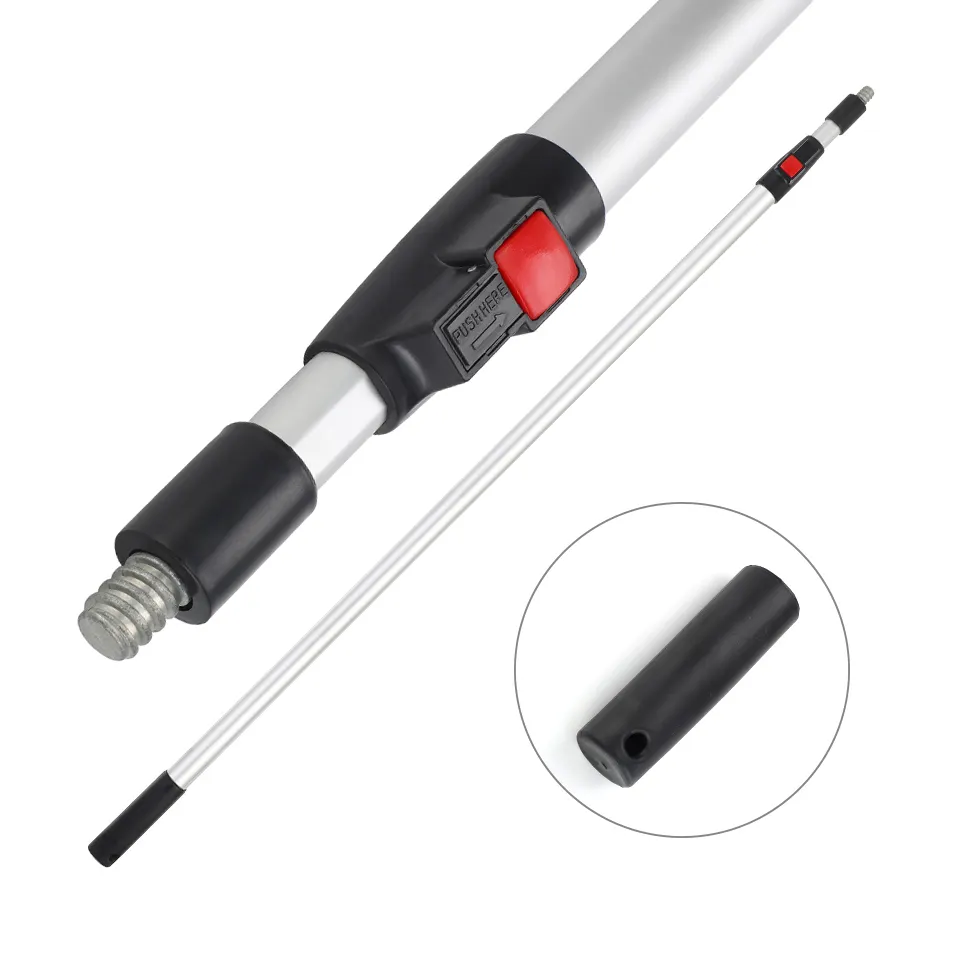 Aluminum button lock telescopic pole/paint roller pole/mop broom handle ceiling support pole