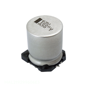 Condensador de Montaje Superficial de Canal del Fabricante, 22 uF, Aluminio, 22UF, 20%, 400V, SMD, MAL219299606E3 - Product Image 1