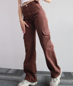 Ingrosso 2 Pezzi Pantaloni <span class=keywords><strong>Cargo</strong></span> da <span class=keywords><strong>Donna</strong></span> a Vita Alta con Tasche, Materiale Spandex/Cotone, Alta Qualità, Spedizione Rapida Garantita - Product Image 4