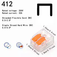 Borne à insertion rapide universelle orange, connecteur d'appareil électrique, borne de connecteur de fil, 250V/32A