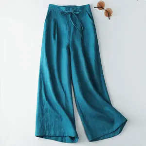 Nuovo eco-friendly pantaloni di canapa straight-gamba delle donne pantaloni