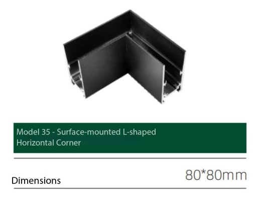 Modèle 35 Fixation d'angle visible en forme de L.